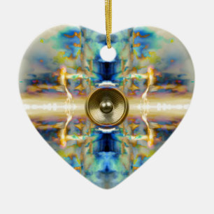 Gold kaleidoscope music speaker ceramic ornament