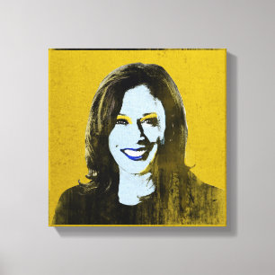 Gold Kamala Harris Pop Art Canvas Print