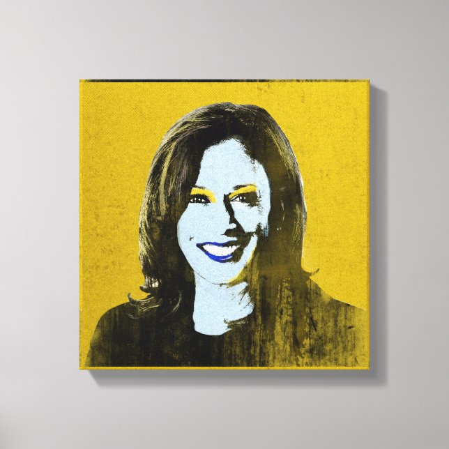 Gold Kamala Harris Pop Art Canvas Print (Front)