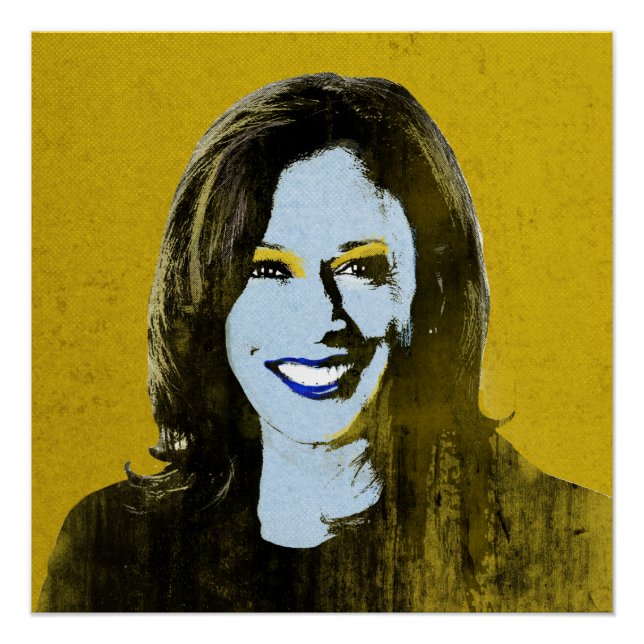 Gold Kamala Harris Pop Art Poster (Front)