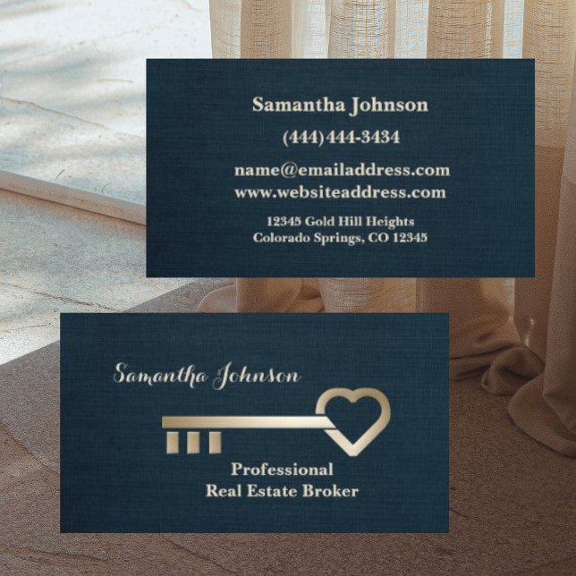 Gold Key Blue Spruce Real Estate Business Card (Creator Uploaded)