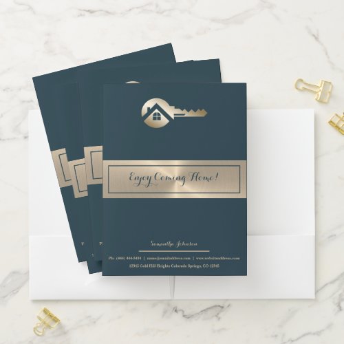 Gold Key Blue Spruce Real Estate Pocket Folder