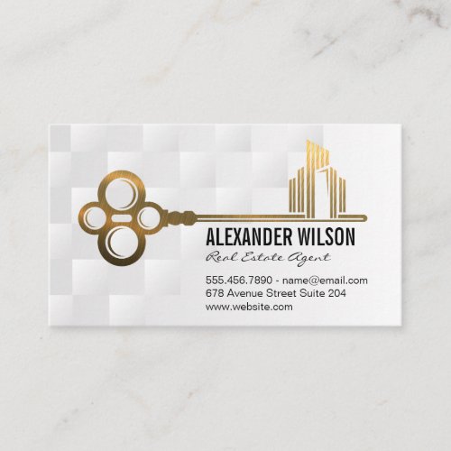 Gold Key City Logo  Real Estate Property Business Card