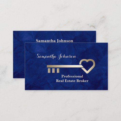 Gold Key Imperial Blue Real Estate Business Card