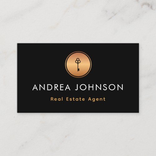 Gold Key Logo Real Estate Agent Photo Qr Code Business Card