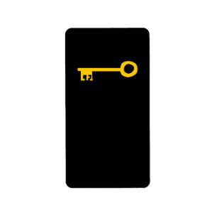 Gold Key on Black. Custom Label