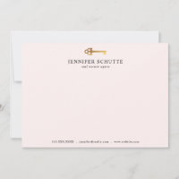 Gold Key Personalized Realtor Blush Stationery