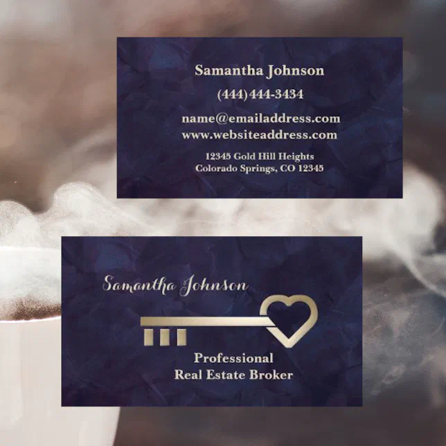 Gold Key Royal Plum Real Estate Business Card Zazzle