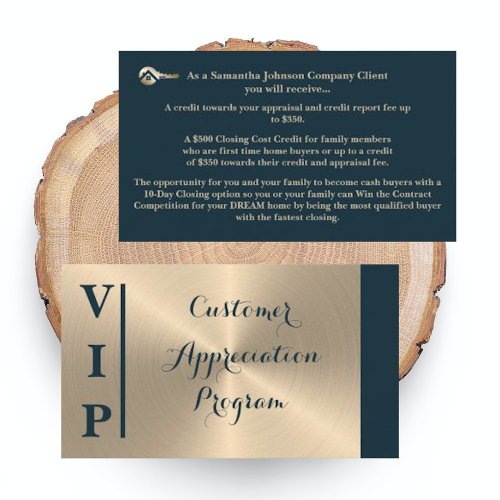 Gold Key VIP Real Estate Client Appreciation Card