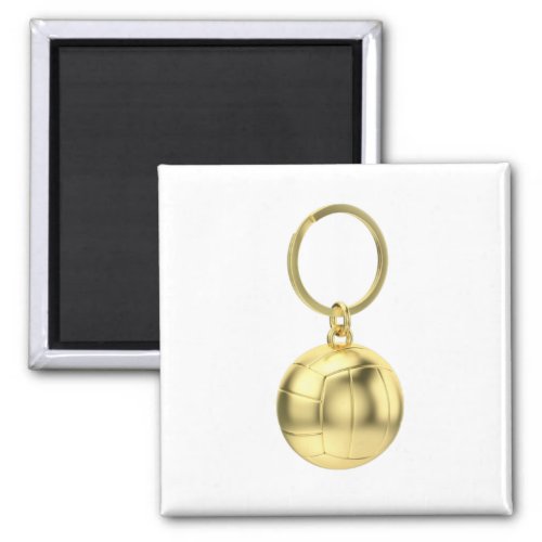 Gold keychain with volleyball ball magnet