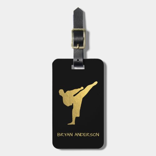 Gold Kickboxing _ Karate Luggage Tag