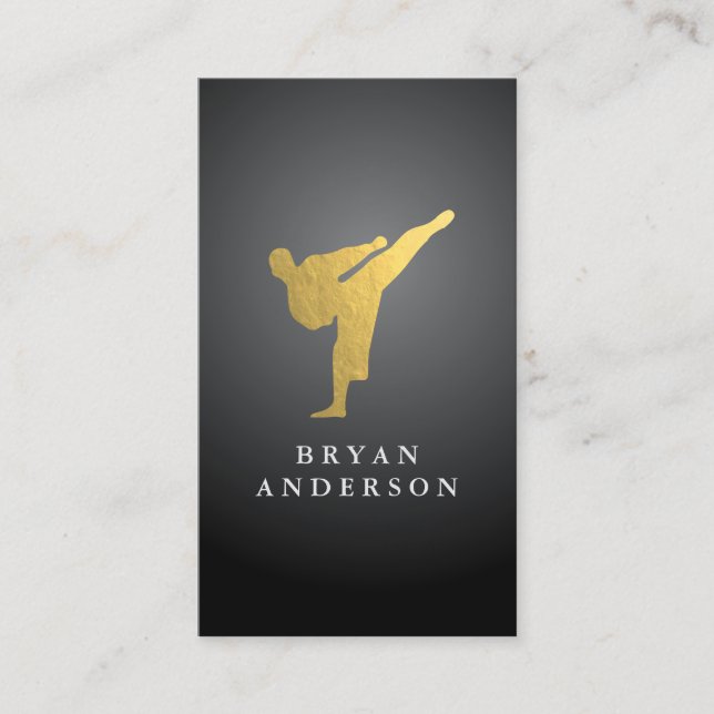 Gold Kickboxing - Martial Arts Business Card (Front)