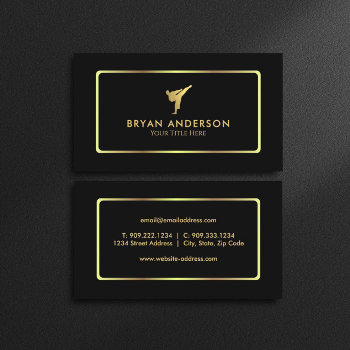 Gold Kickboxing - Martial Arts Business Card by istanbuldesign at Zazzle