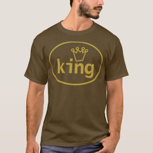 Gold King and Crown Oval T_Shirt