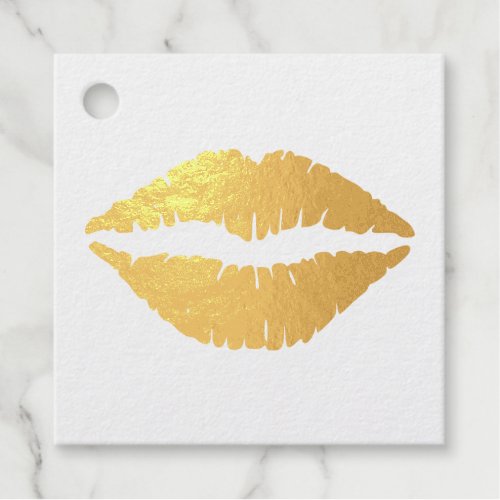 Gold Kiss Lips Foil Favor Tags