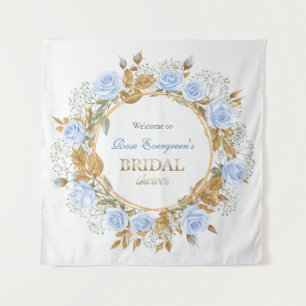 Gold-Kissed Blue Rose Bridal Backdrop