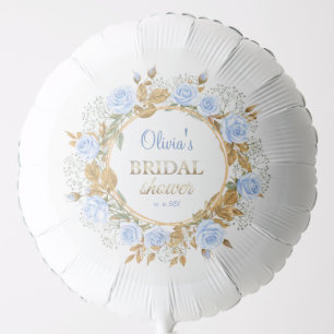 Gold-Kissed Blue Rose Bridal Balloon