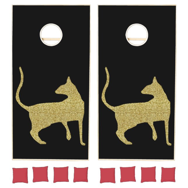Gold Kitty Cat Cornhole Set (Set)