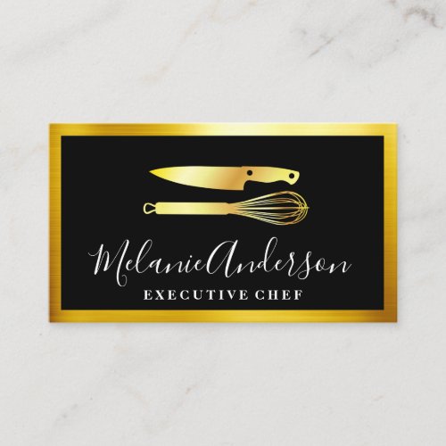 Gold Knife and Whisk  Executive Business Card
