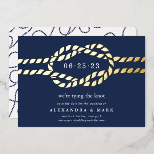Gold Knot Nautical Save the Date Card