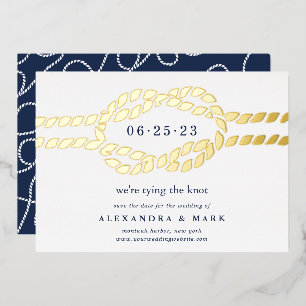 Gold Knot Nautical Save the Date Card