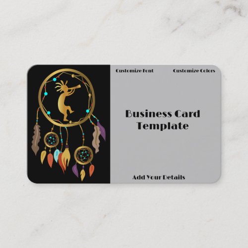 Gold Kokopelli Dreamcatcher Business Card