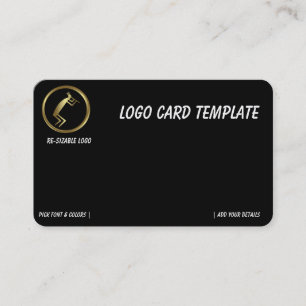 Gold Kokopelli Logo Business Card