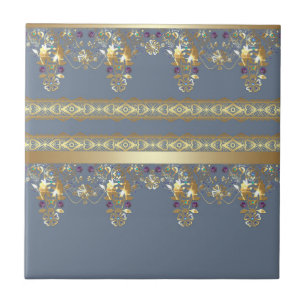 Gold lace ceramic tile