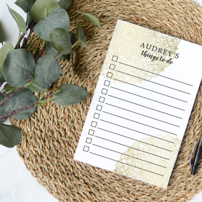 Gold Lace - Checkbox To Do List - Name Post-it Notes (Creator Uploaded)