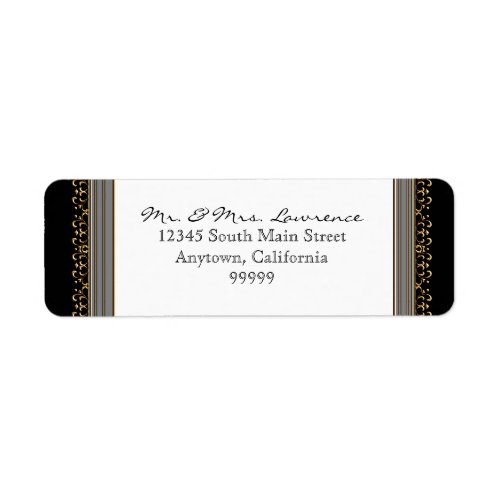 Gold & Lace Classic Formal Elegant Wedding Address Label