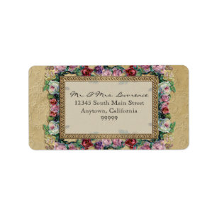 Gold & Lace Classic Formal Elegant Wedding Address Label