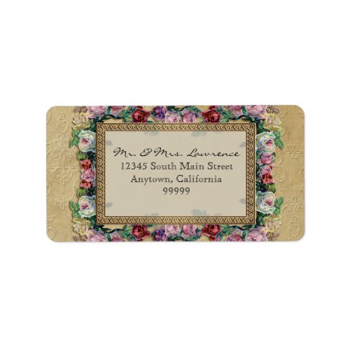 Gold  Lace Classic Formal Elegant Wedding Address Label