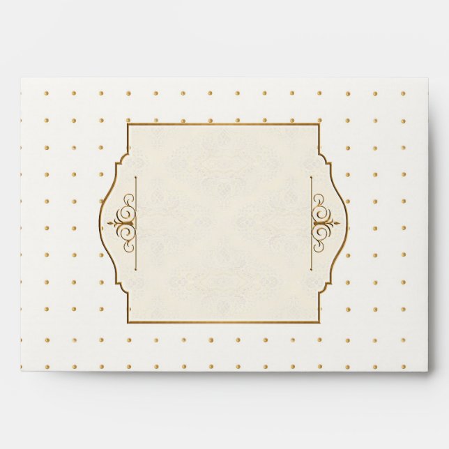 Gold & Lace Classic Formal Elegant Wedding Invite Envelope (Front)