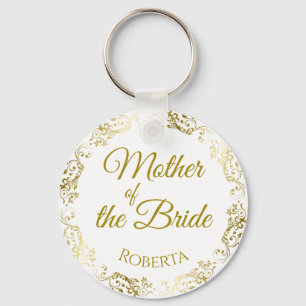Gold Lace Elegant Mother of the Bride Wedding Keychain