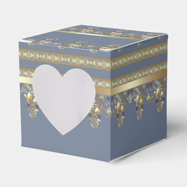 Gold lace favor boxes (Front Side)