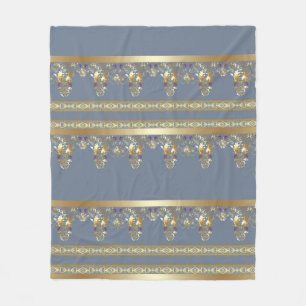 Gold lace fleece blanket