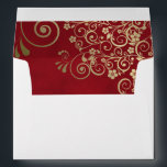 Gold Lace Marbled Red Inside Flap Elegant Wedding Envelope<br><div class="desc">This beautiful wedding envelope is features a marbled crimson red inside flap with gold floral curls and swirls,  and a printed return address on the back. The design is understated and simple,  yet classic,  chic and ornate. Perfect way to make your wedding invitations all the more special.</div>