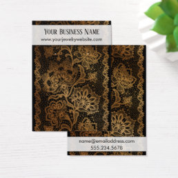 Gold Lace on Black Earring Holder Display Cards