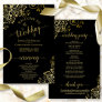 Gold Lace on Black Elegant Budget Wedding Program