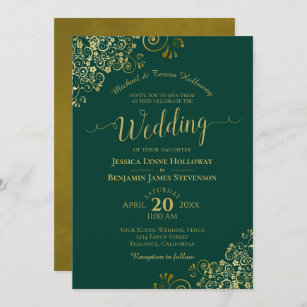 Emerald Green Background Invitations & Invitation Templates | Zazzle
