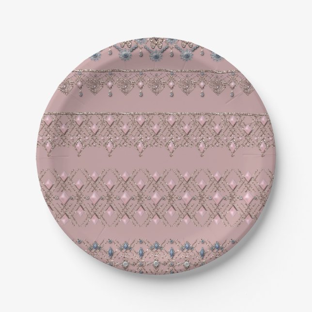 Gold lace paper plates (Front)