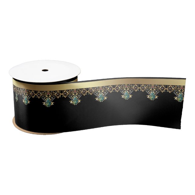 Gold lace satin ribbon (Spool)