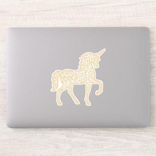 Gold lace unicorn sticker