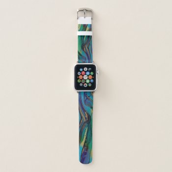 Gold Laced Abstract Swirl Apple Watch Band by MegaCase at Zazzle