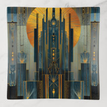 Gold Laced Midnight Art Deco Skyscraper