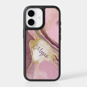 Gold Laced Pink Maroon Abstract iPhone 17 Case