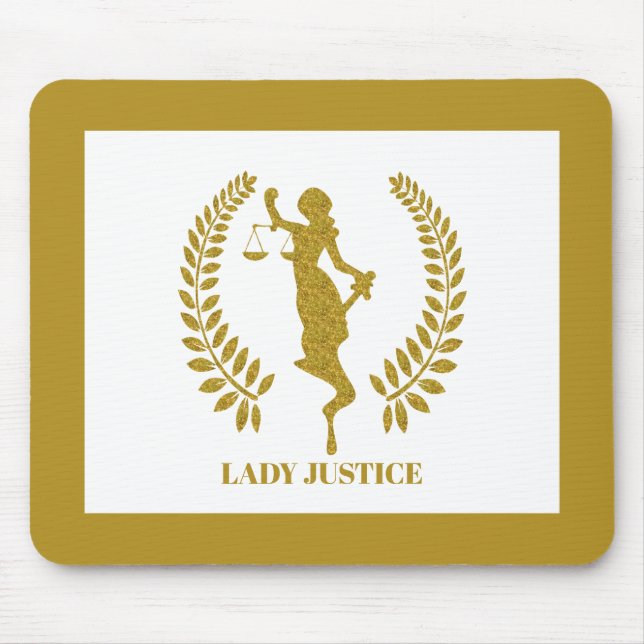 Gold Lady Justice logo Mouse Pad (Front)