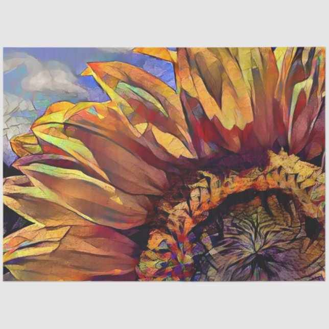 Gold Large Sunflower Elegant Collection Tissue Paper (Front)