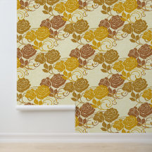 Gold Large Vintage Victorian Floral Roses Texture