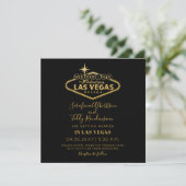 Gold Las Vegas Fabulous Destination Square Wedding Invitation (Standing Front)